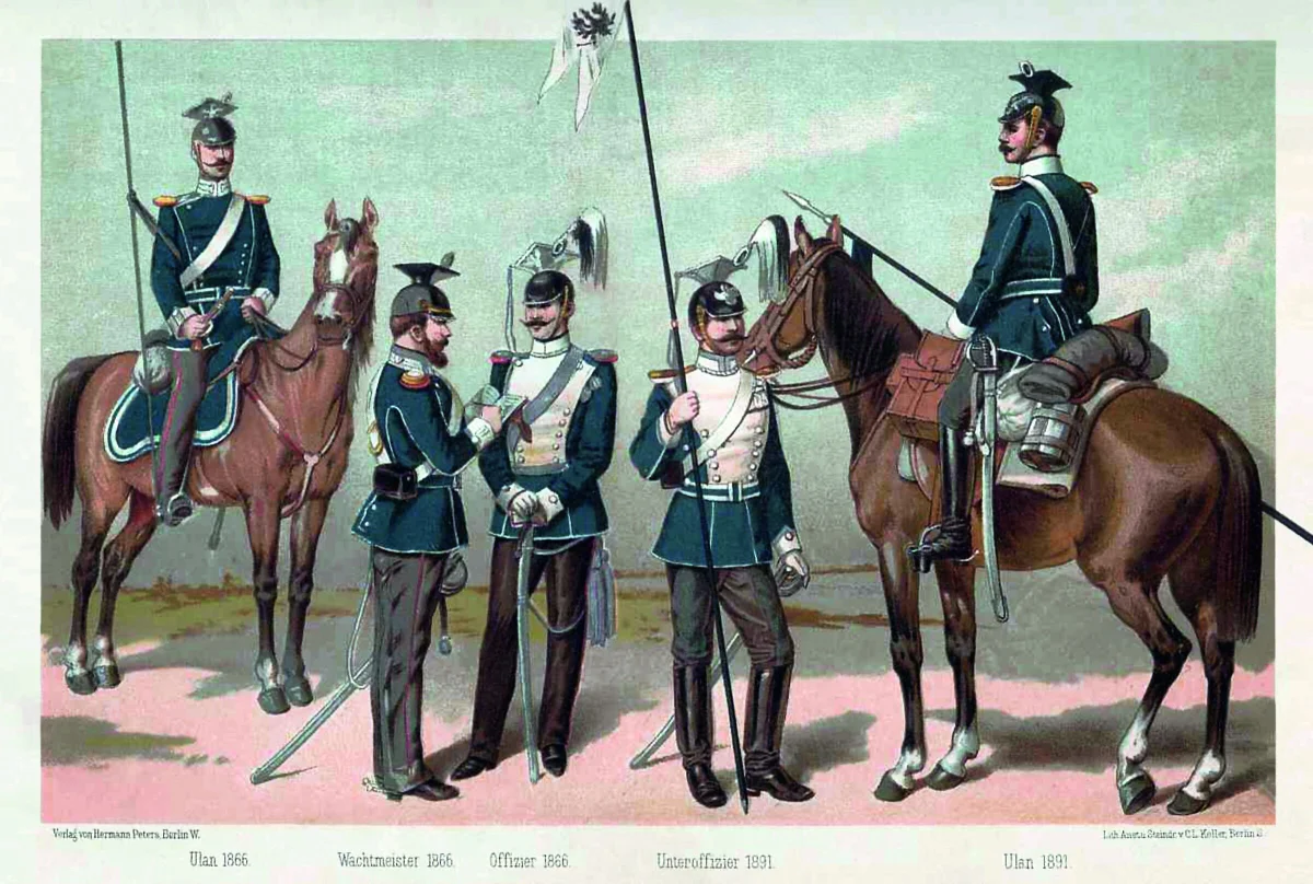 Zeitgenössische Darstellung des Königs-Ulanen-Regiments Nr. 13